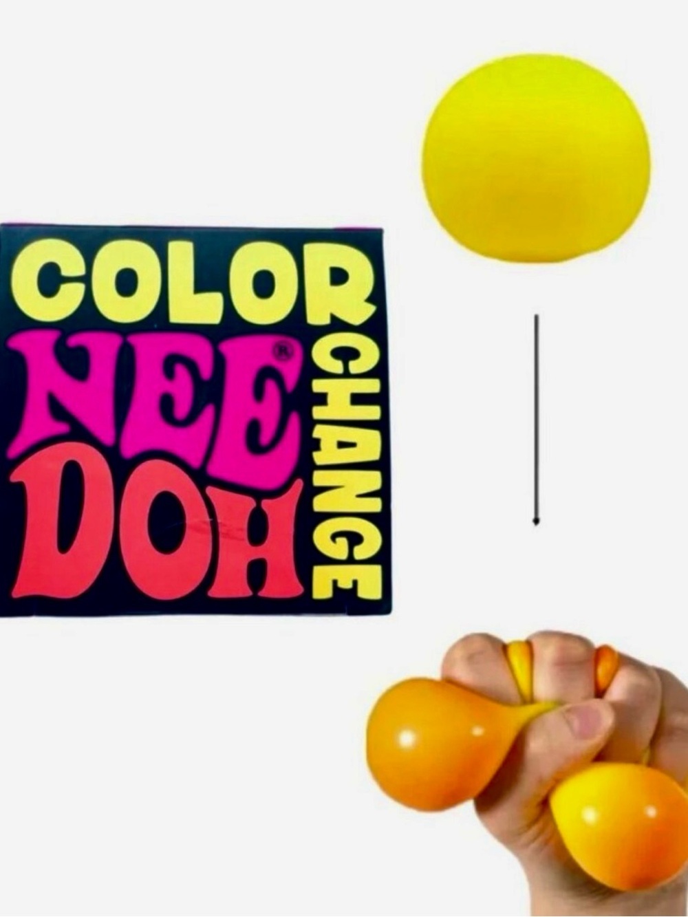 💛 Schylling Color Changing NeeDoh Sensory Fidget Toy –
Yellow to Orange Ball 🧡